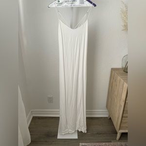 White double side slit max dress